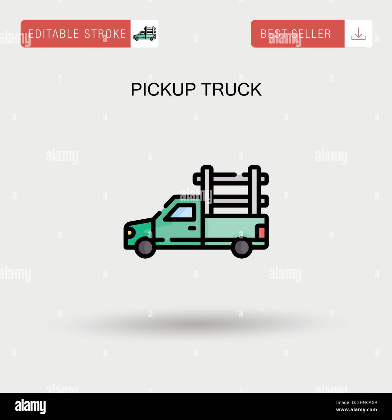 Pickup truck Simple vector icon. Stock Vector