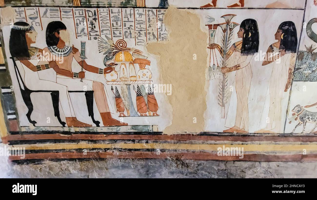 Ancient Egyption Ramp Inscription Luxor, Egypt: Corridor with ancient Egyptian inscriptions and ...