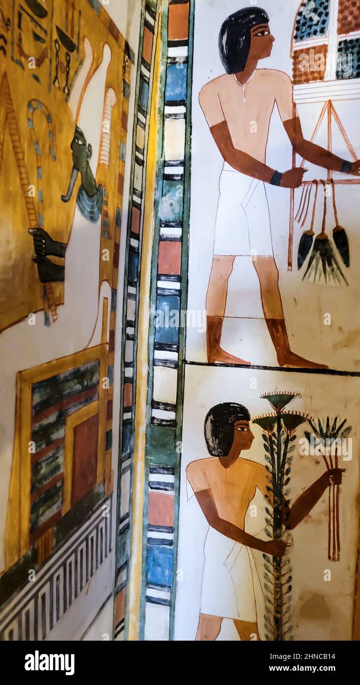 Ancient Egyption Ramp Inscription Luxor, Egypt: Corridor with ancient Egyptian inscriptions and ...