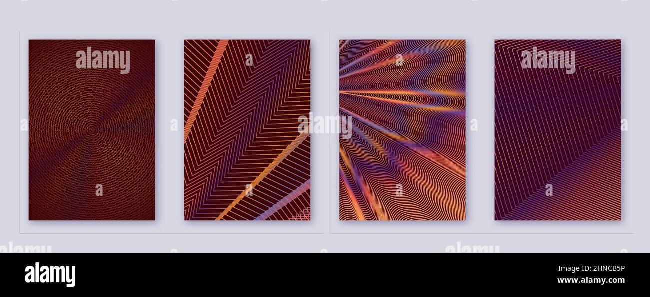 Art business card. Abstract lines modern brochure template. Orange