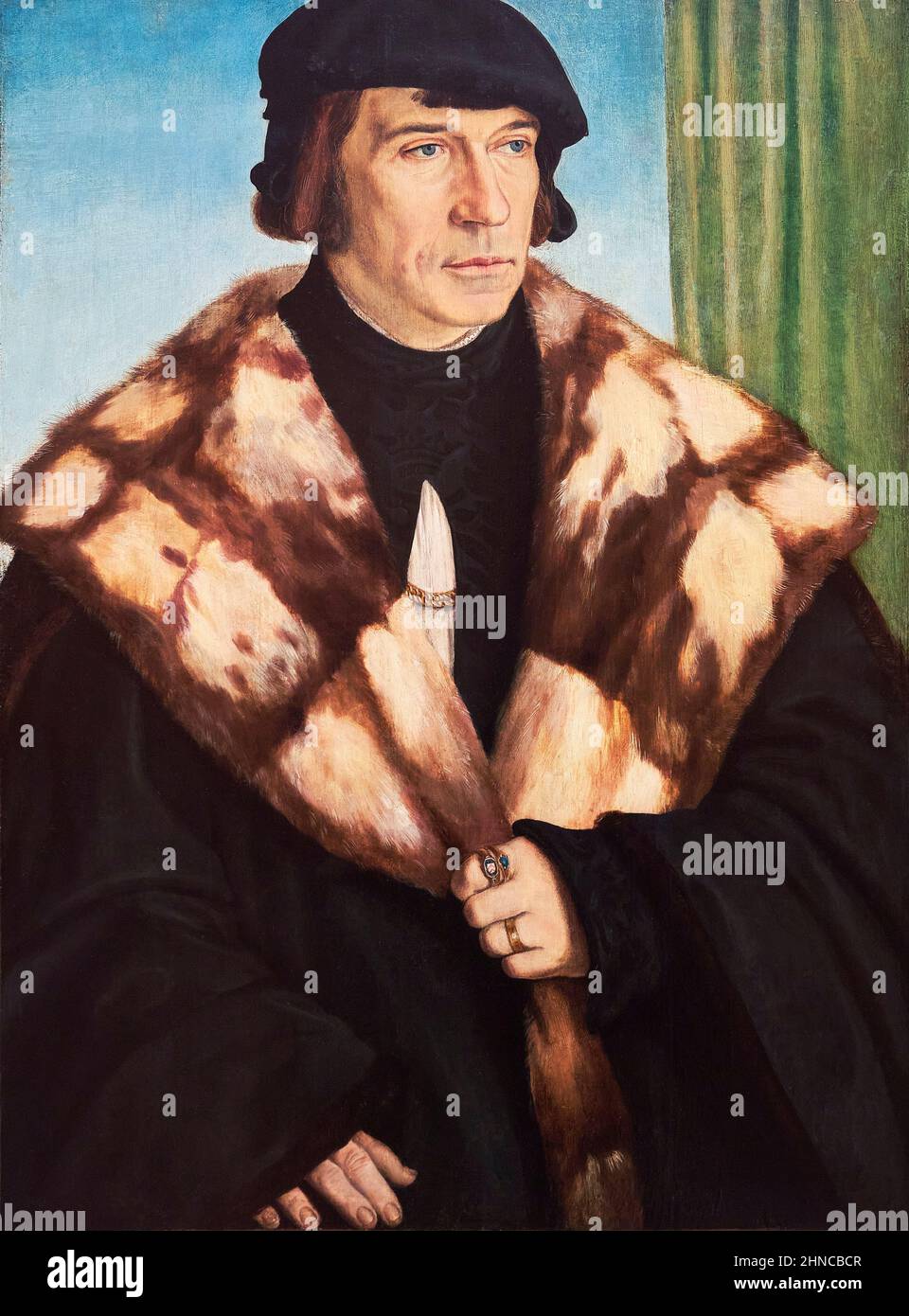 Barthel Beham (1502-1540). Portrait of Ruprecht Stüpf. 1528. Oil on panel. 67.3 x 50.3 cm  Barthel Beham was a German Renaissance artist born in Nurem Stock Photo