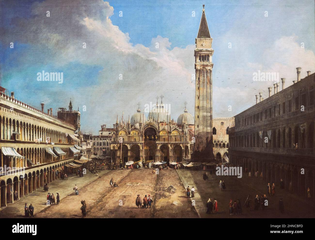 Canaletto (Giovanni Antonio Canal) (1697-1768). The Piazza San Marco in Venice. ca. 1723-1724. Oil on canvas. 141.5 x 204.5 cm.  Canaletto was an Ital Stock Photo