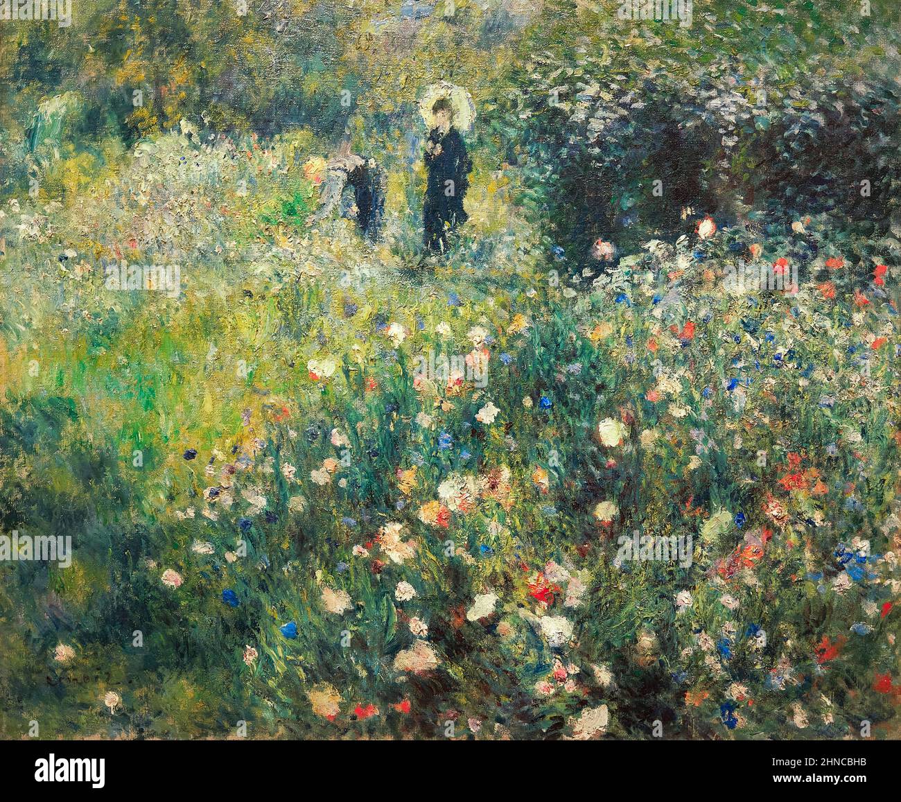 Pierre-Auguste Renoir. Woman with a Parasol in a Garden. 1875. Oil on  canvas. 54.5 x 65 cm Stock Photo - Alamy