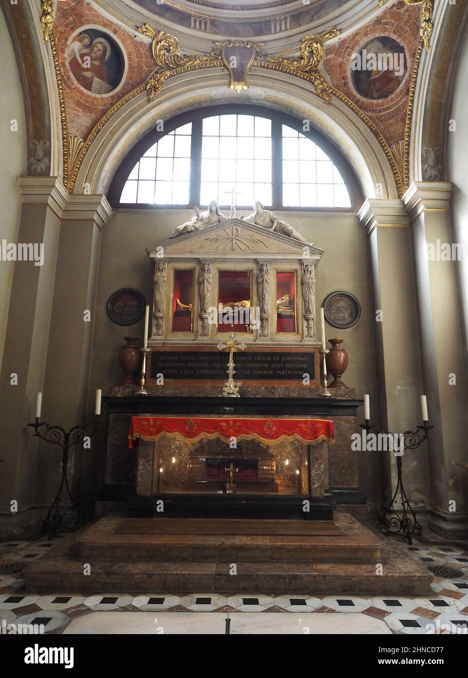 Europe, Italy, Lombardy, Milan, Abbey of S. Ambrogio. Early Christian and medieval Romanesque church.The golden altar Stock Photo