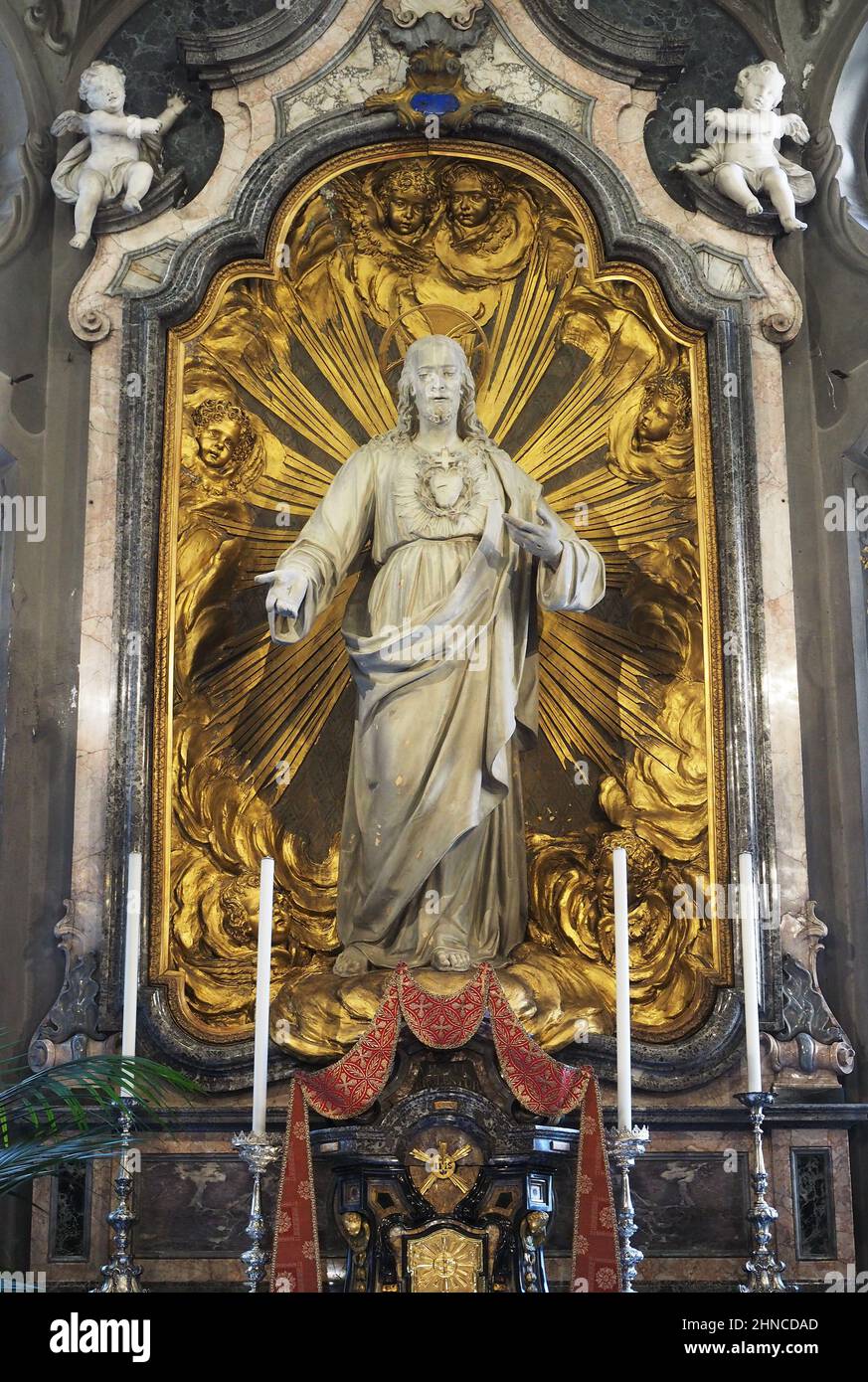 Italy, Lombardy, Milan, Basilica di Sant'Ambrogio, Jesus Christ statue Stock Photo