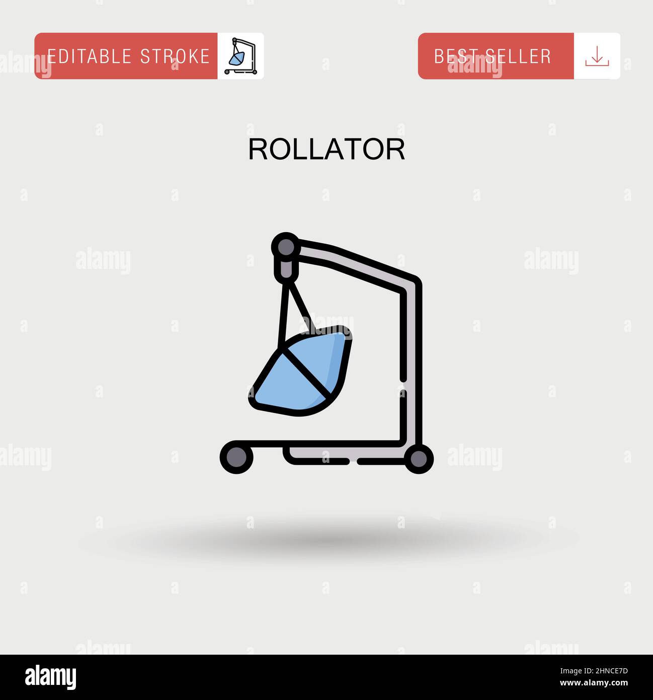 Rollator Simple vector icon. Stock Vector
