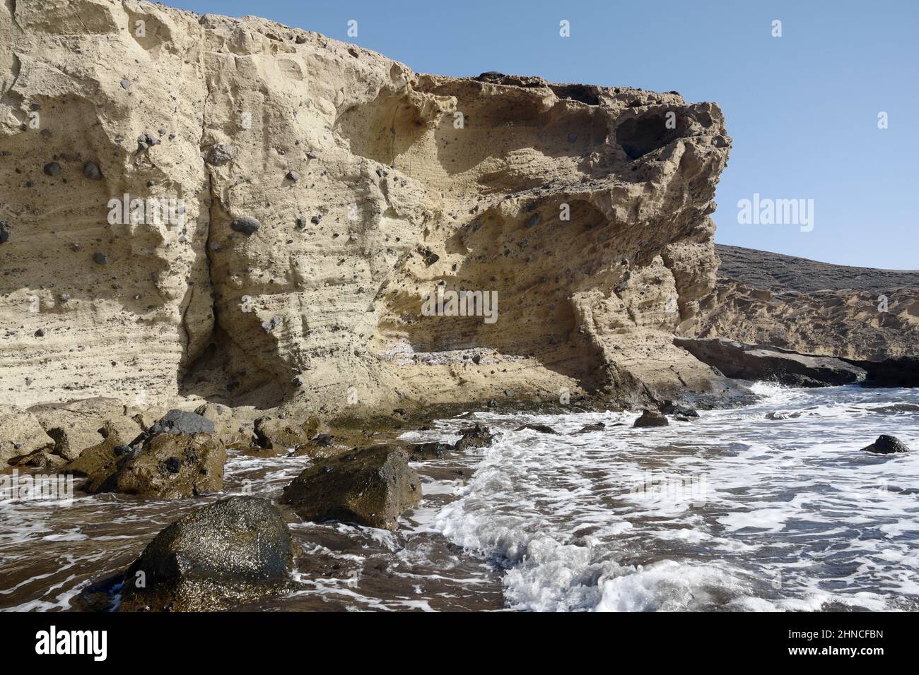 Playa Montaña Pelada, Arenas del Mar, near El Médano, south Tenerife, Canary Islands, Spain, February 2022 Stock Photo