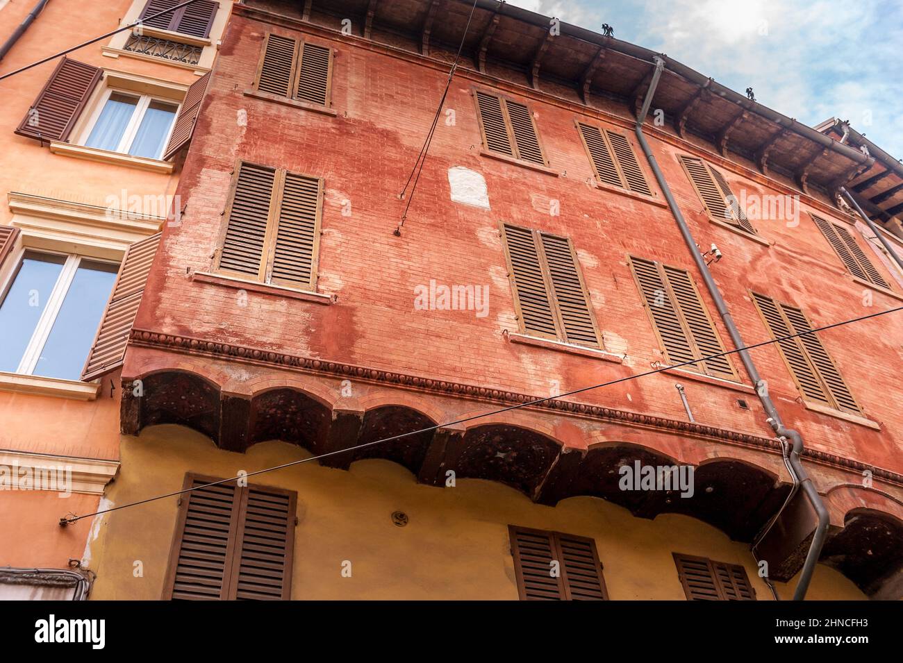Cityscape from the town of Ferrari, Maserati, Balsamic Vinegar and Pavarotti: Modena Stock Photo