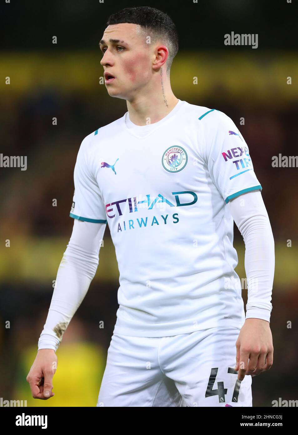 Phil Foden of Manchester City - Norwich City v Manchester City, Premier League, Carrow Road, Norwich, UK - 12th February 2022  Editorial Use Only - DataCo restrictions apply Stock Photo