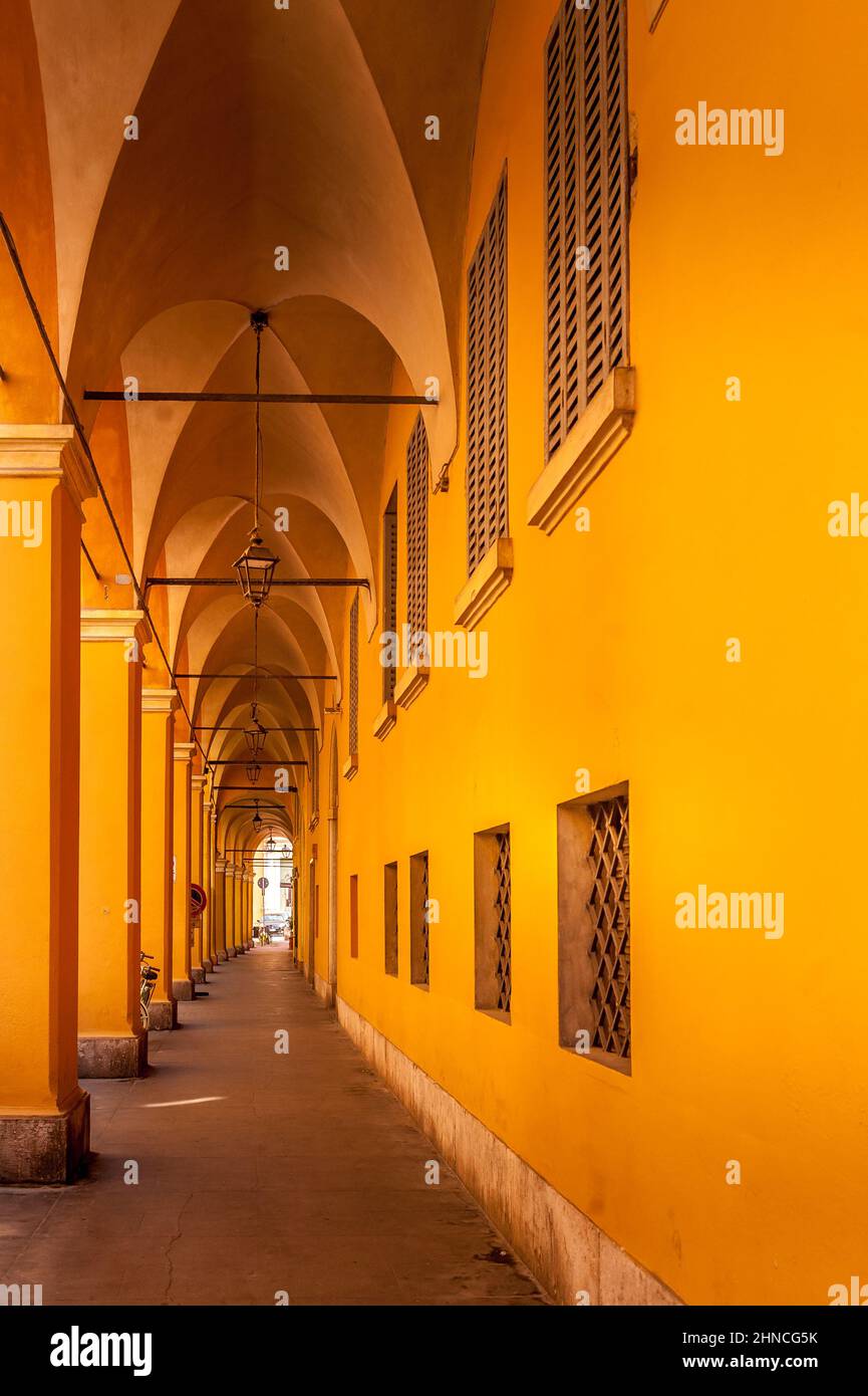 Cityscape from the town of Ferrari, Maserati, Balsamic Vinegar and Pavarotti: Modena Stock Photo