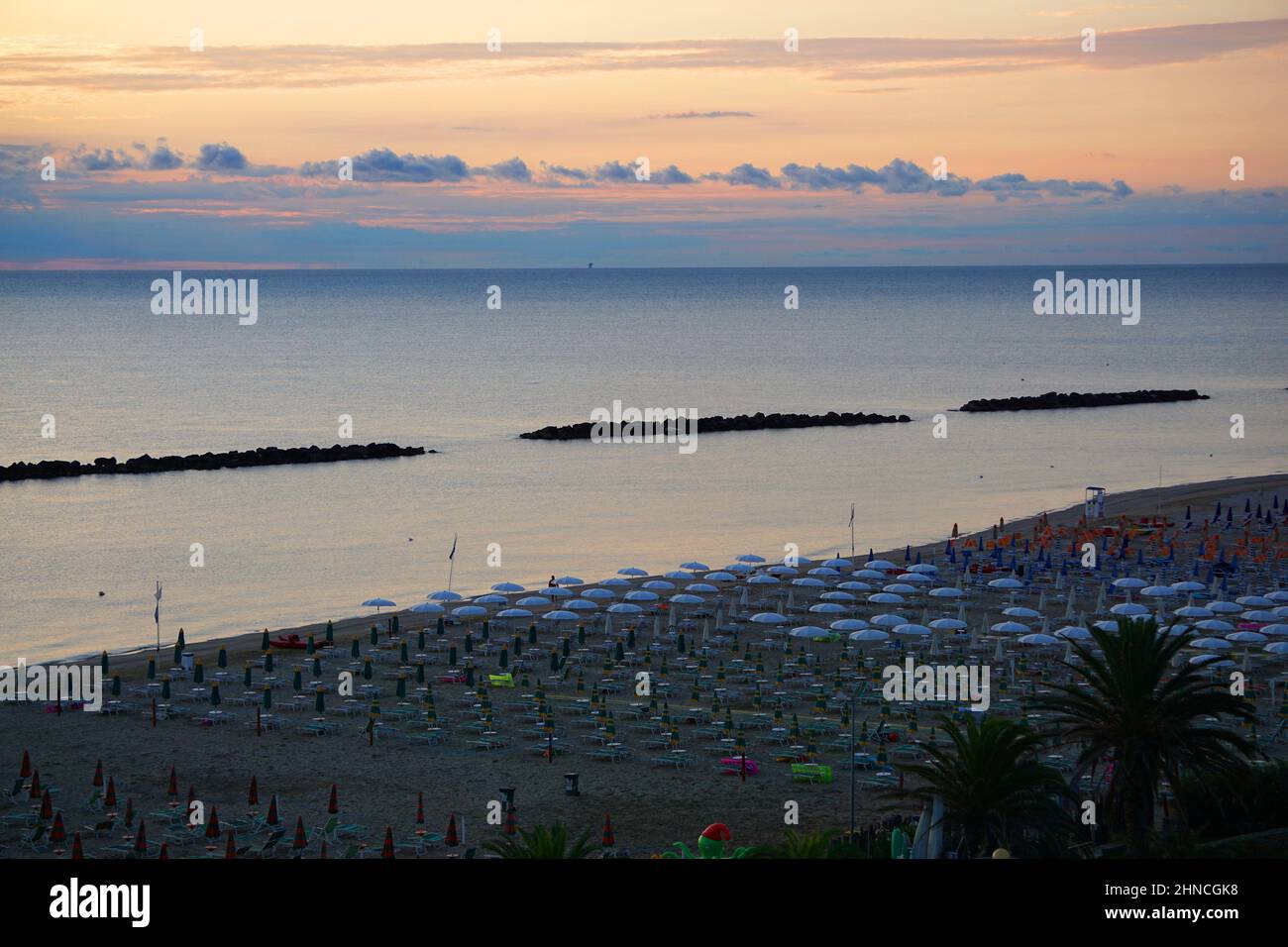 Italy, Marche, San Benedetto del Tronto, the beach Stock Photo