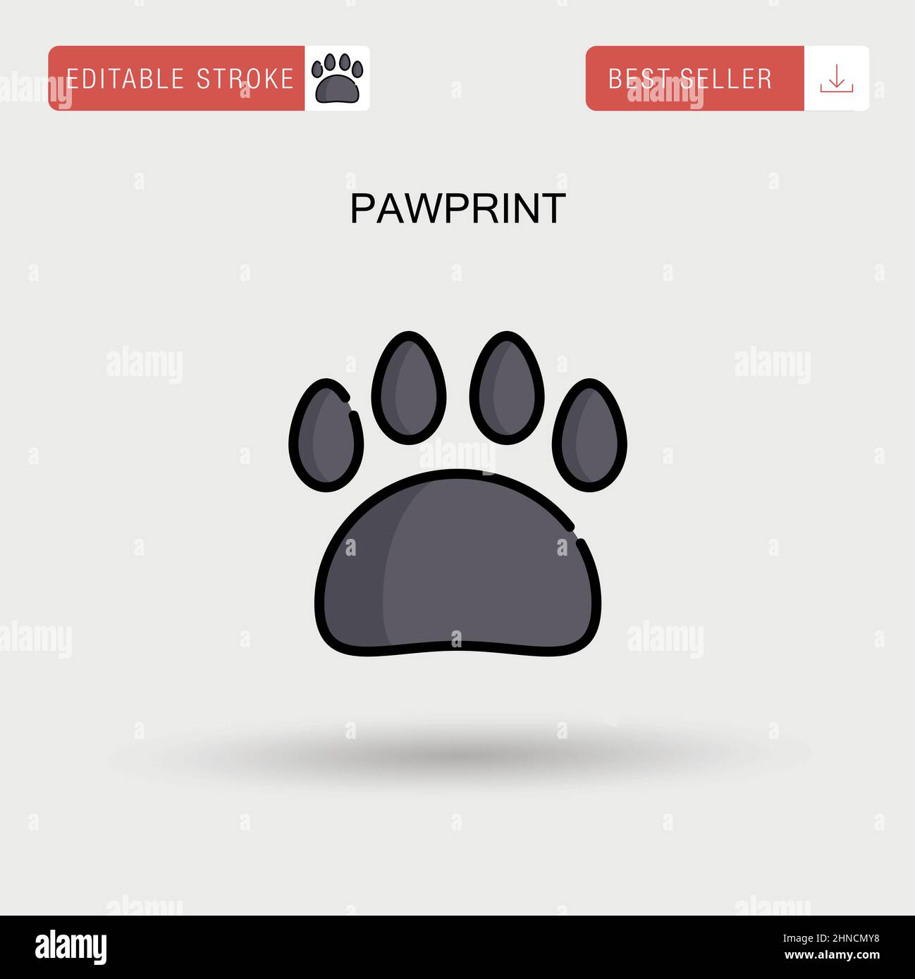 Pawprint Simple vector icon. Stock Vector