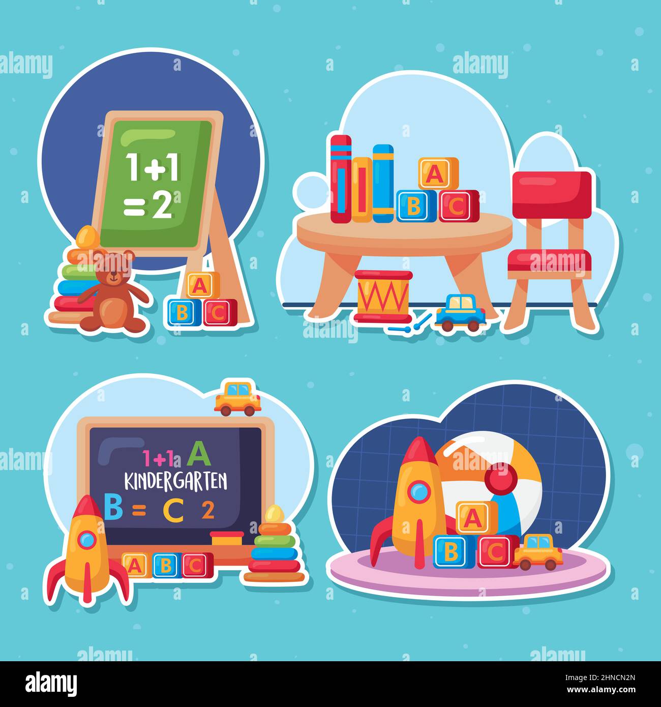 Preschool math blocks Stock Vector Images - Alamy