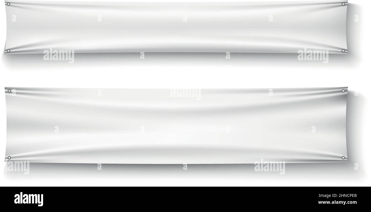 Blank horizontal banner set. Realistic vinyl template Stock Vector ...