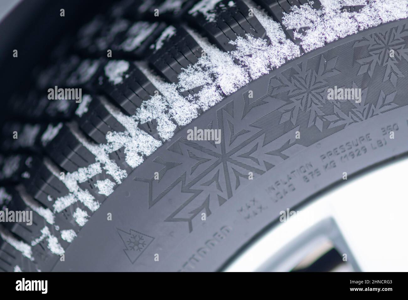 a Continental winter tyre. Ice symbol Stock Photo Alamy