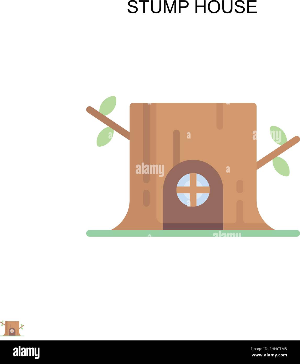 Stump house Simple vector icon. Illustration symbol design template for web mobile UI element. Stock Vector