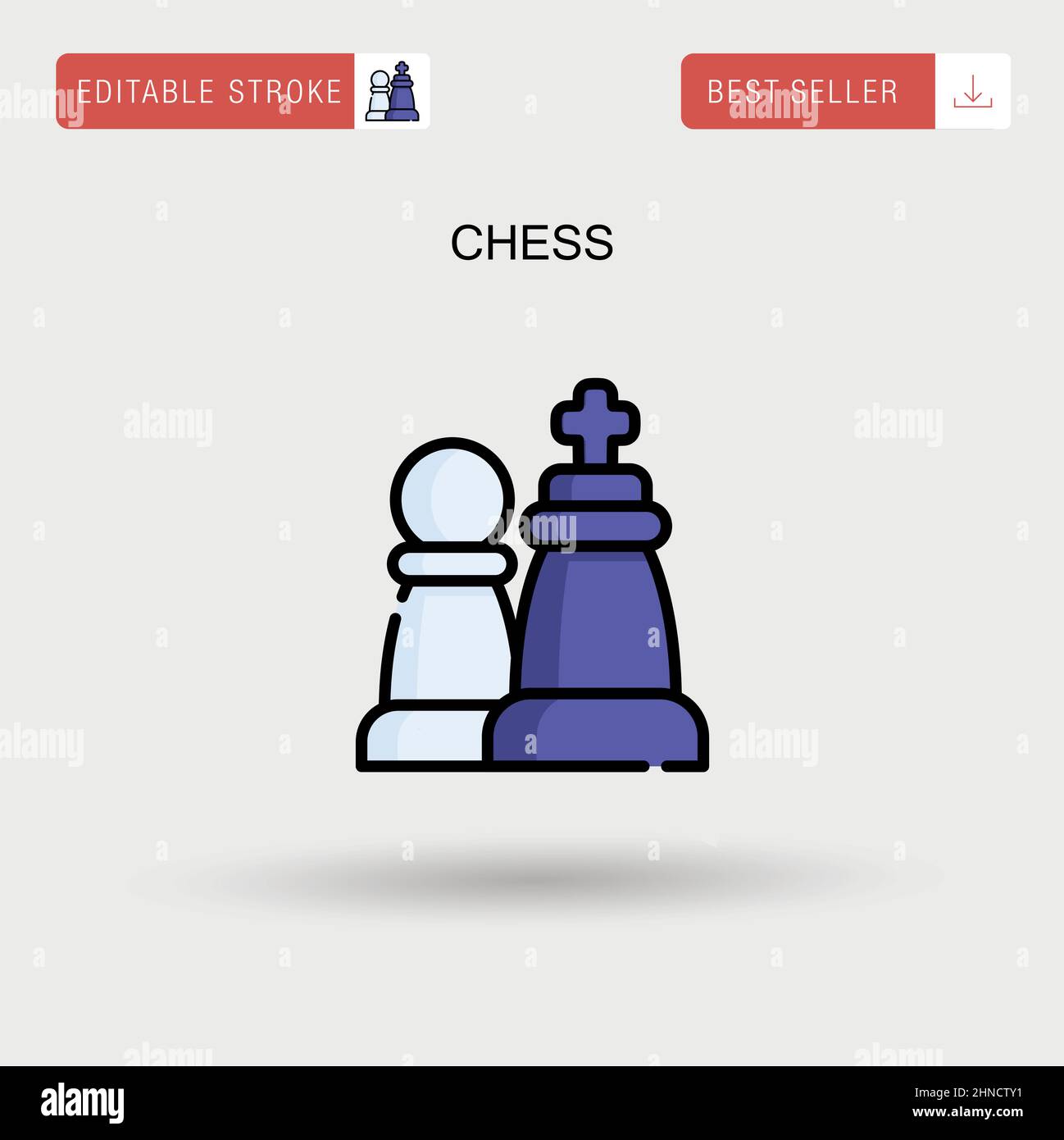 Chess Simple vector icon. Stock Vector