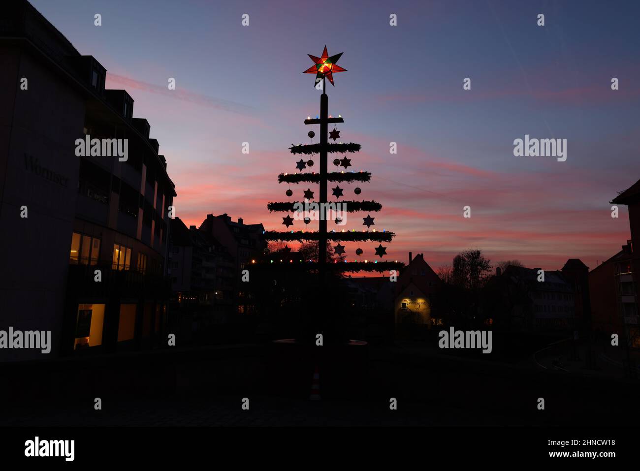 Advent, Weihnachten, Nürnberg, die Fußgängerzone in Nürnberg ist weihnachtlich geschmückt. Franken Bayern, Deutschland Stock Photo