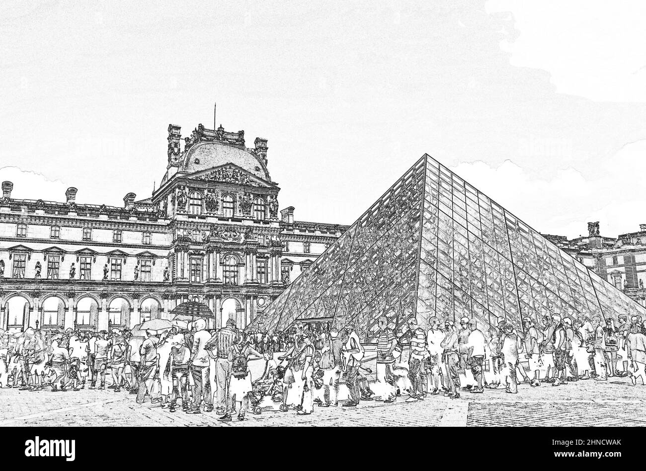 Louvre art museum Black and White Stock Photos &amp; Images - Alamy