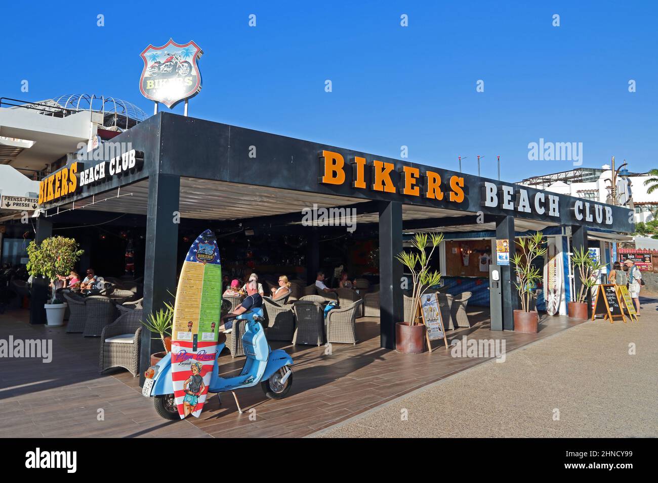 Bikers Beach Bar, Playa Blanca, Lanzarote Stock Photo Alamy