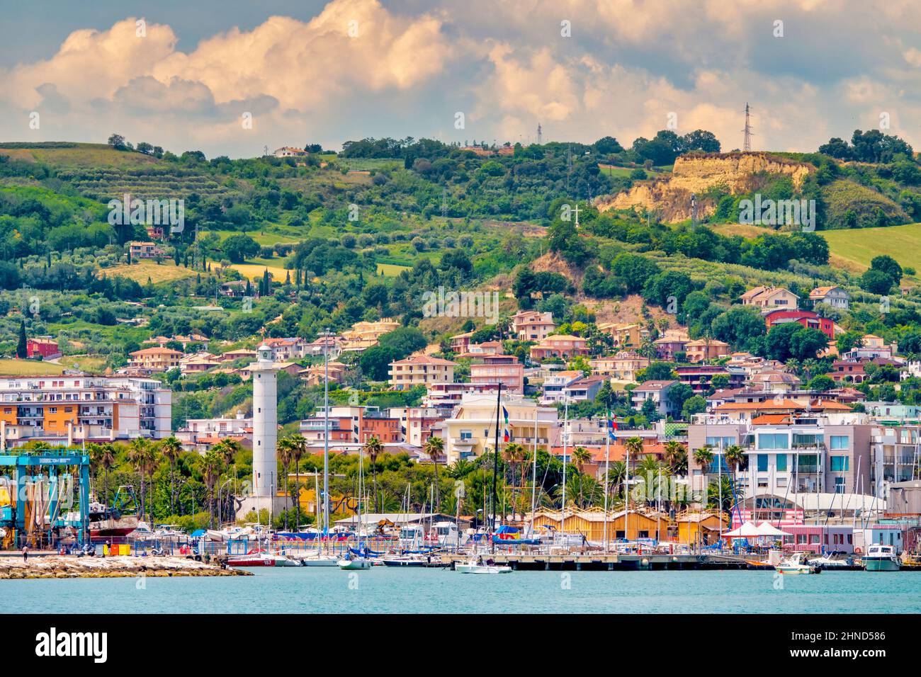 View of San Benedetto del Tronto from the sea, Italy Stock Photo - Alamy