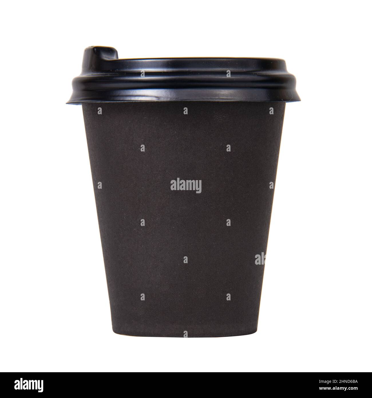 Black coffee paper cup for design isolated on the white background ...