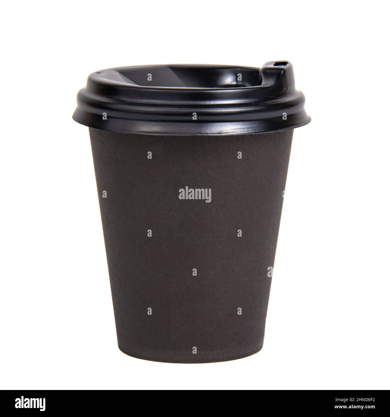 Black coffee paper cup for design isolated on the white background ...