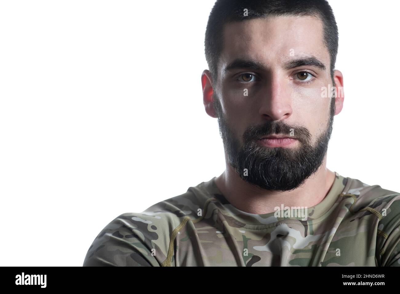 Portrait of Soldier on a White Background Stock Photo Alamy