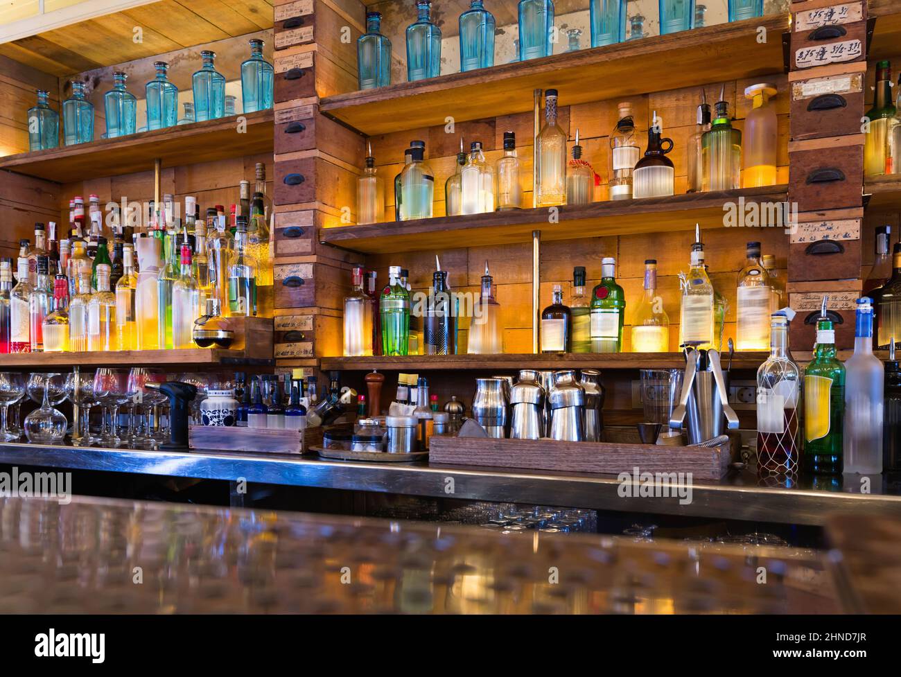 Photo of luxurious bar in night restaurant indoor stock photo alamy