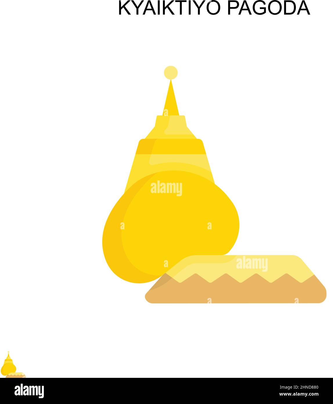 Kyaiktiyo pagoda Simple vector icon. Illustration symbol design template for web mobile UI element. Stock Vector