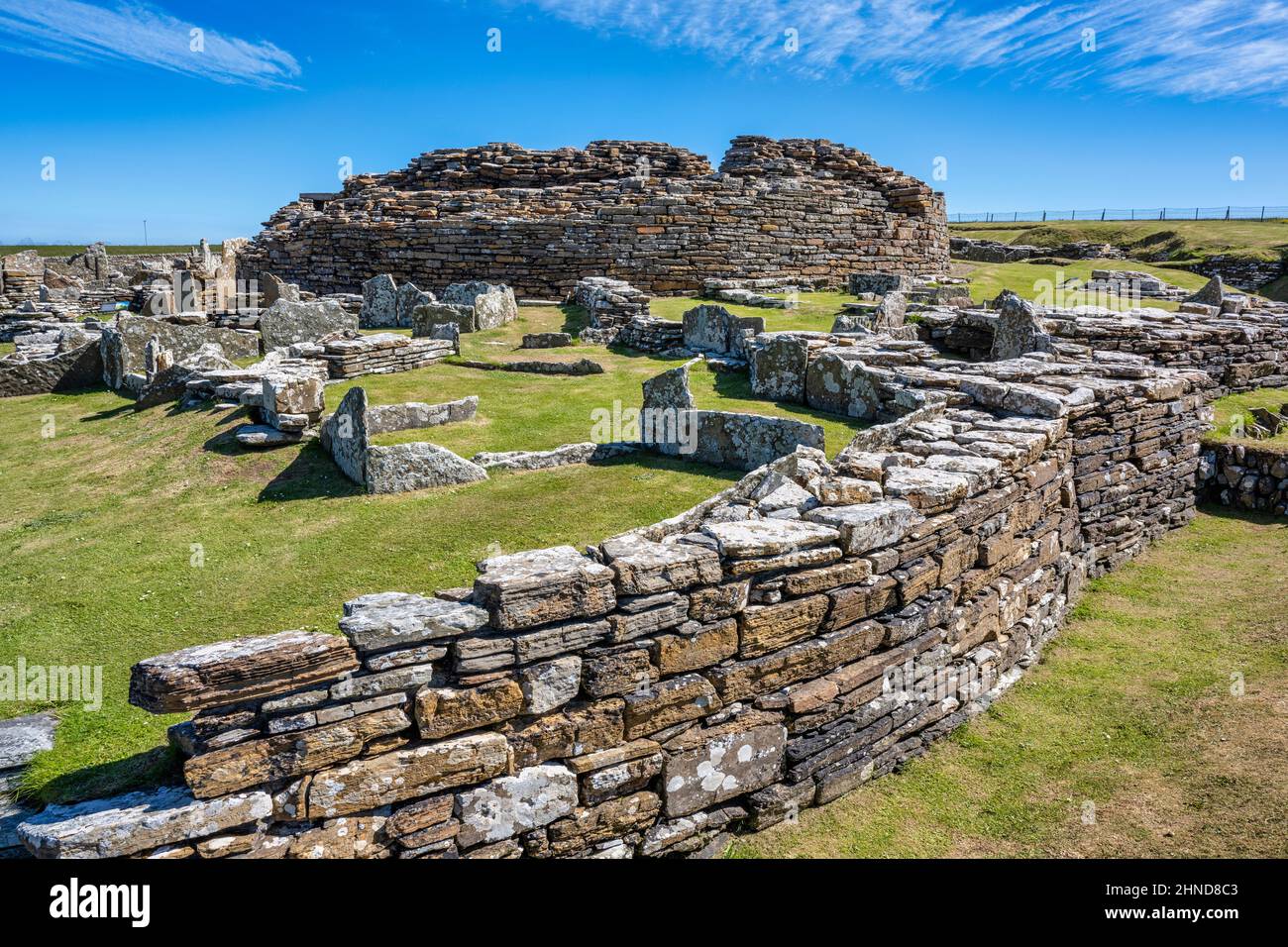 Broch of Gurness on the northeast coast of Mainland Orkney in Scotland, UK Stock Photo