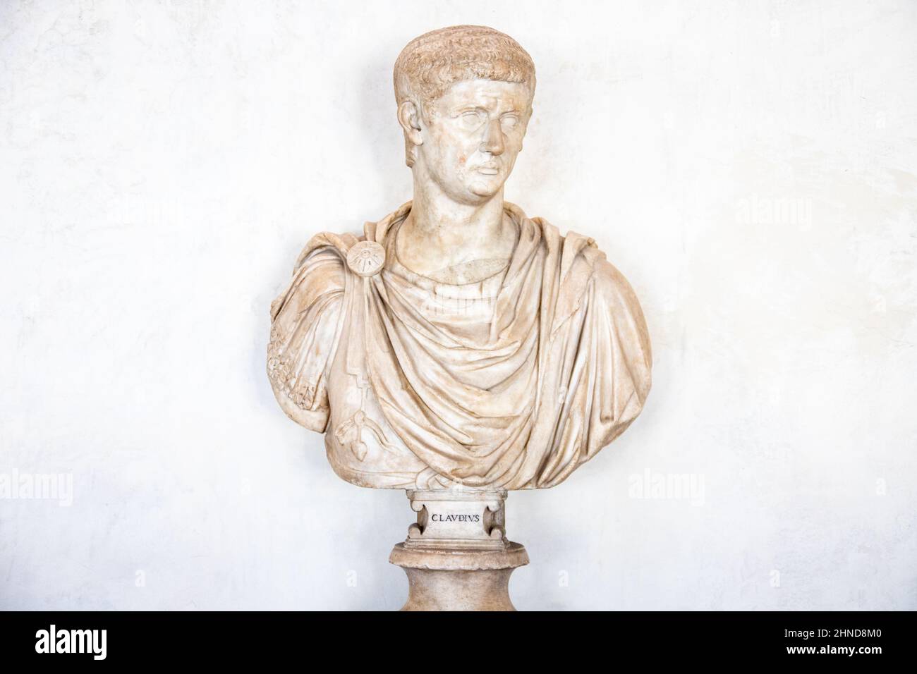 Bust of Roman Emperor Cluadius, Uffizi Gallery, Florence, Italy Stock Photo