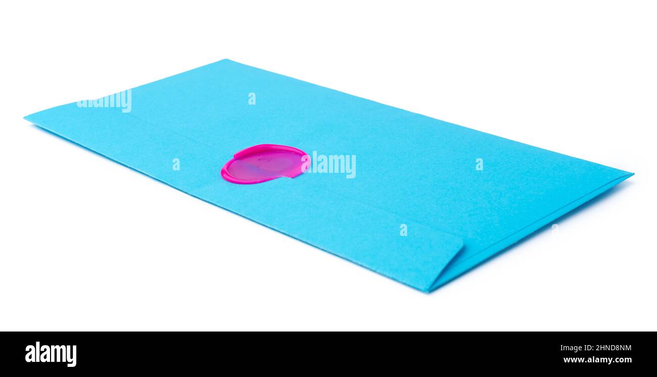 blue envelope isolated on white background Stock Photo