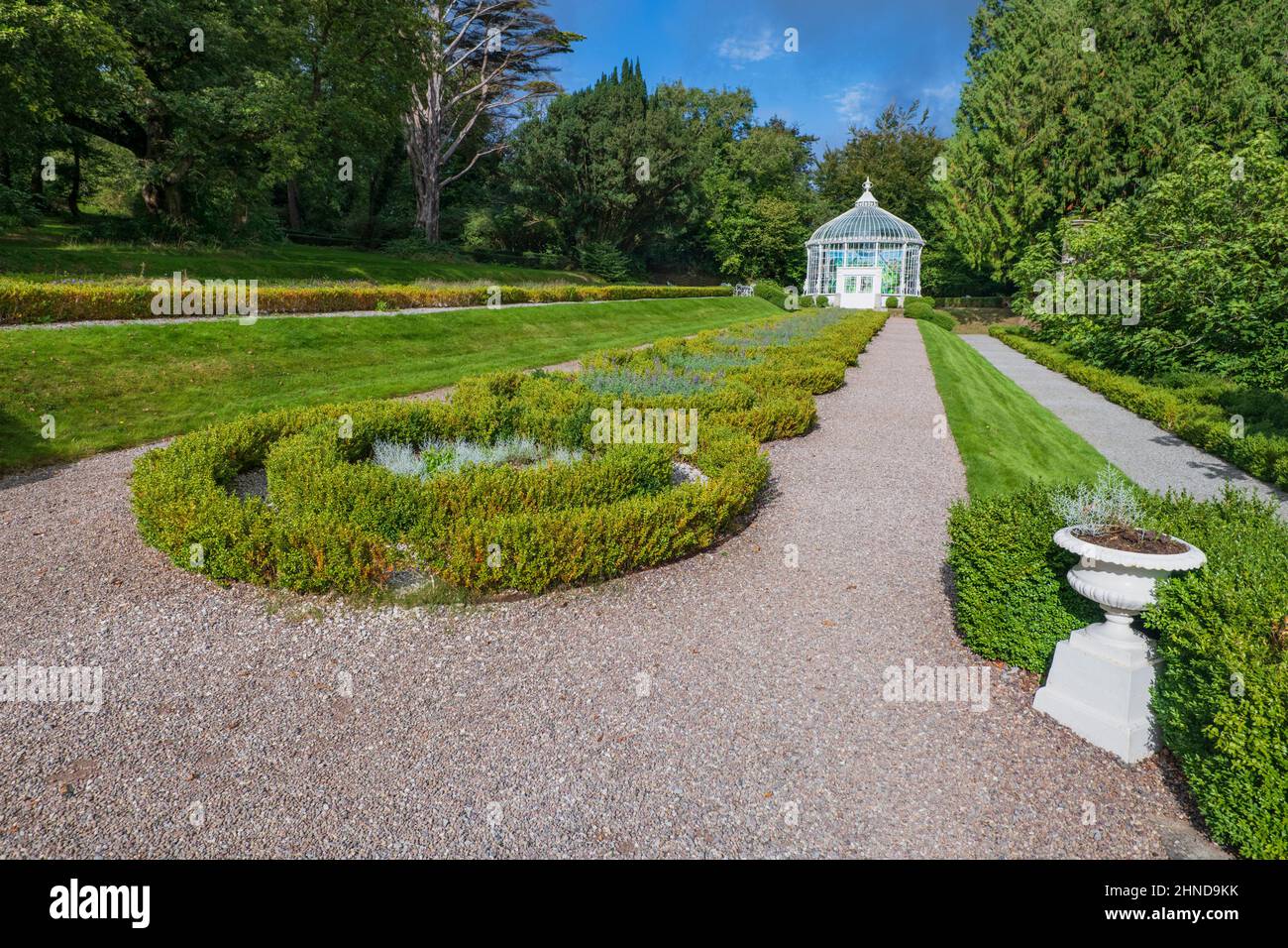 Ireland, County Kilkenny, Inistioge, Woodstock Gardens, The Richard Turner Conservatory dating from the 1850's and now being used as the tourist attra Stock Photo