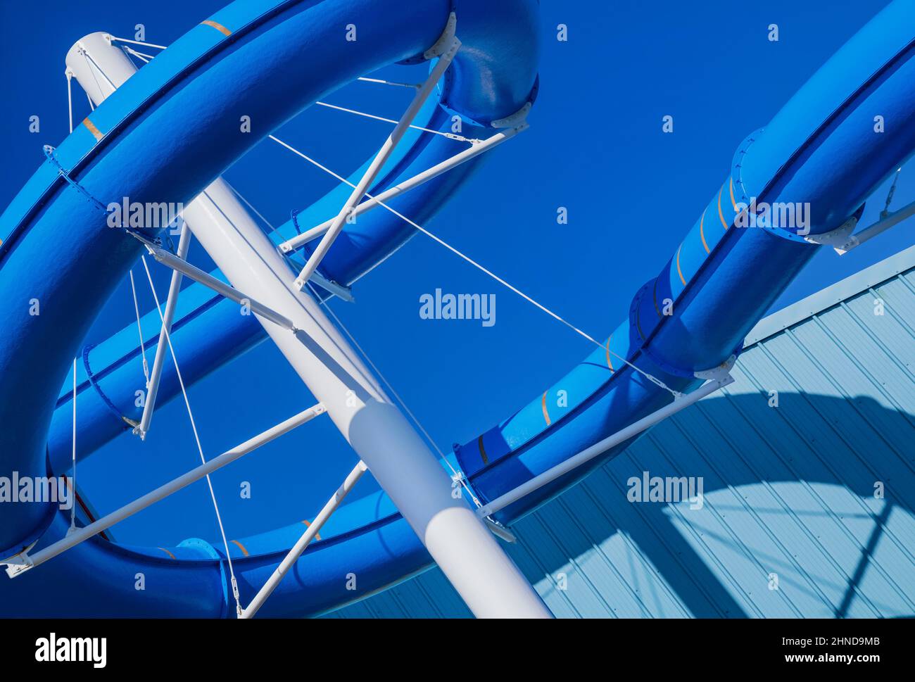 Ireland, County Donegal, Waterworld, Water slide exterior view. Stock Photo