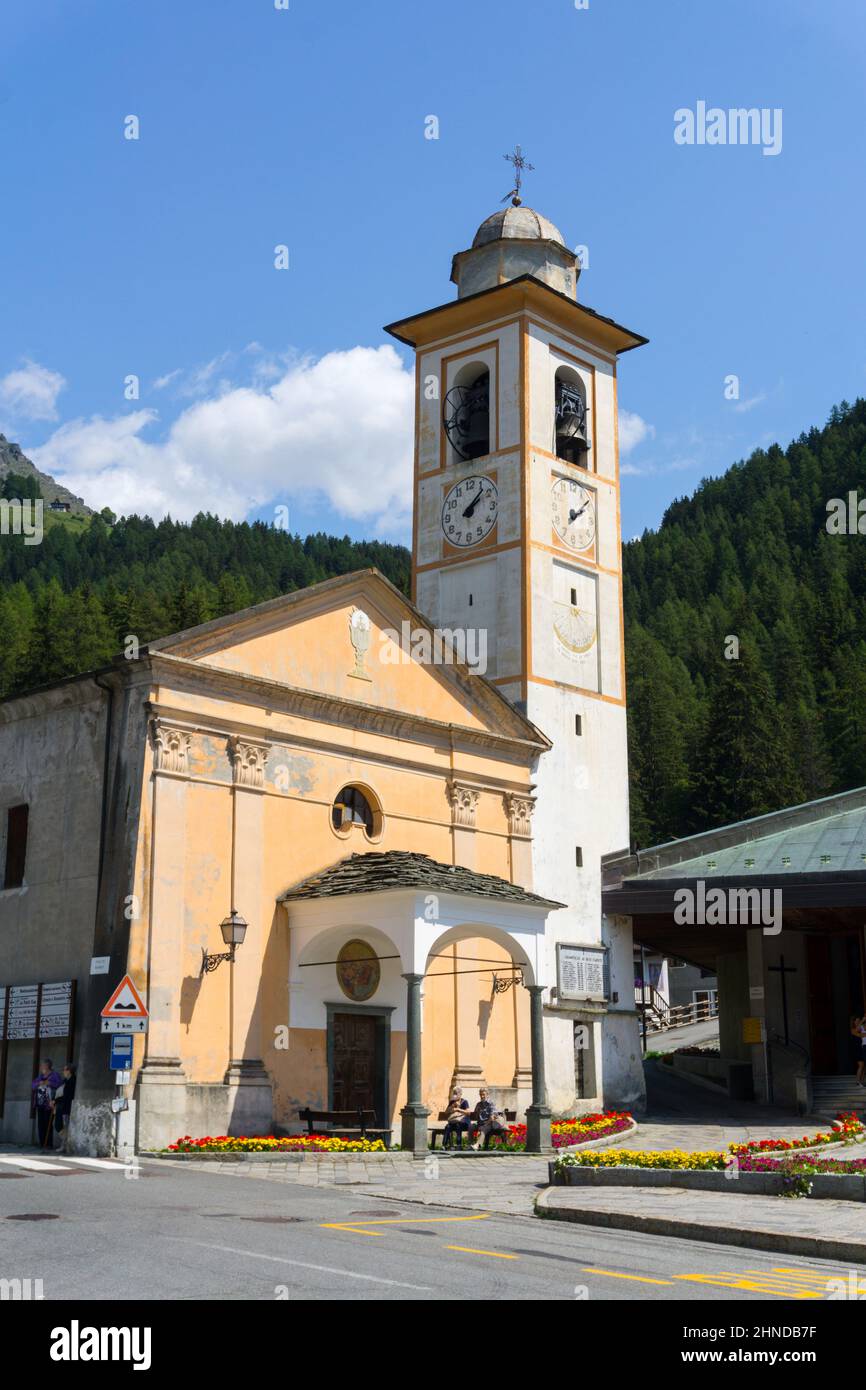 Italy, Aosta Valley, Champoluc, Sant'Anna church Stock Photo
