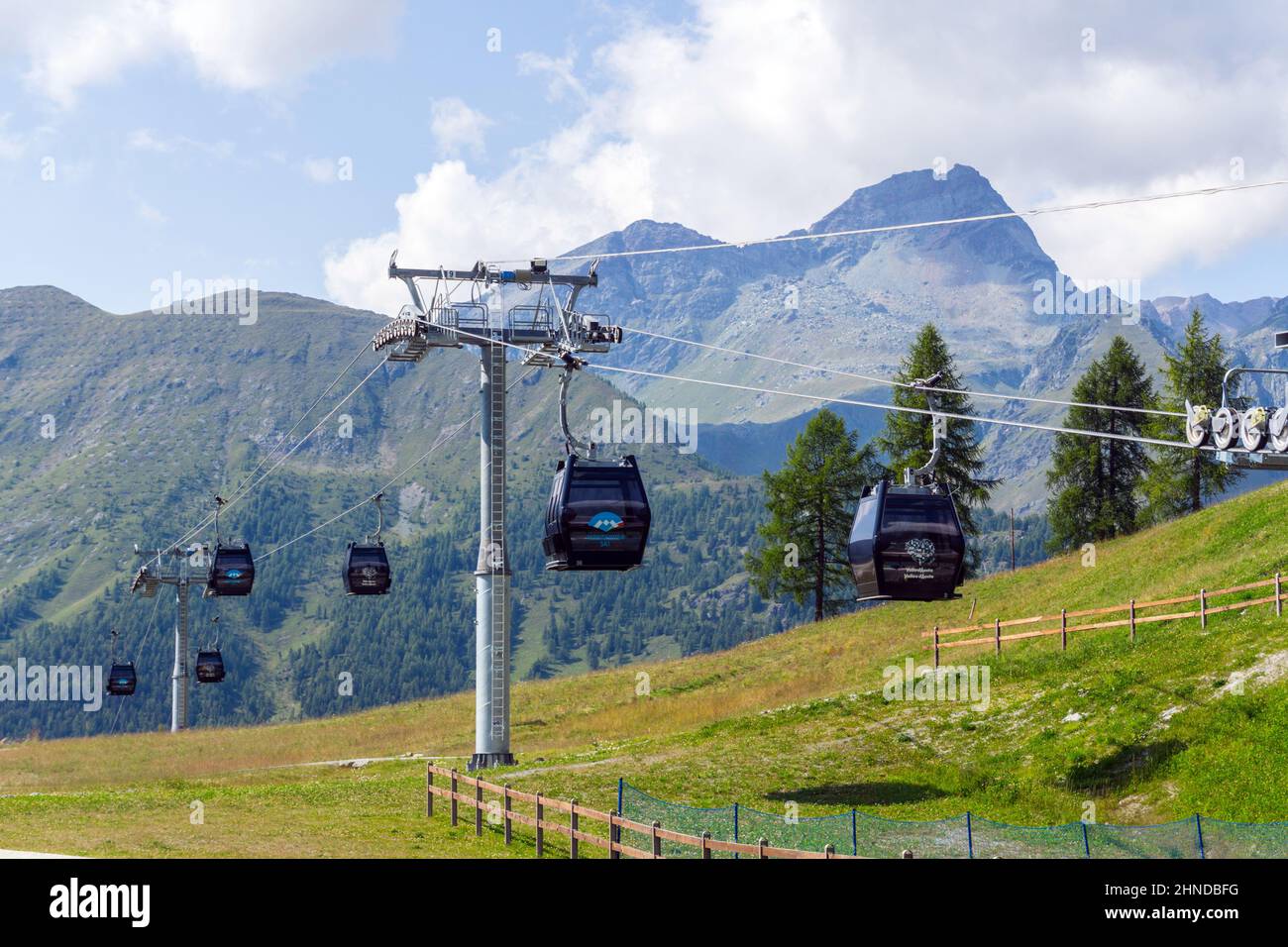Italy, Aosta Valley, Champoluc, Crest mountain, funicular Stock Photo
