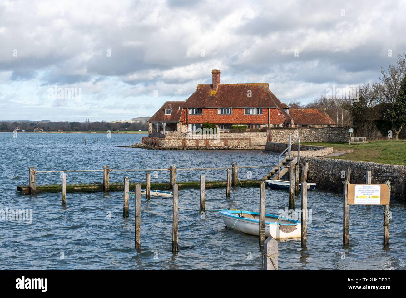 Bosham village and harbour, view of the pretty coastal visitor attraction in West Sussex, England, UK Stock Photo