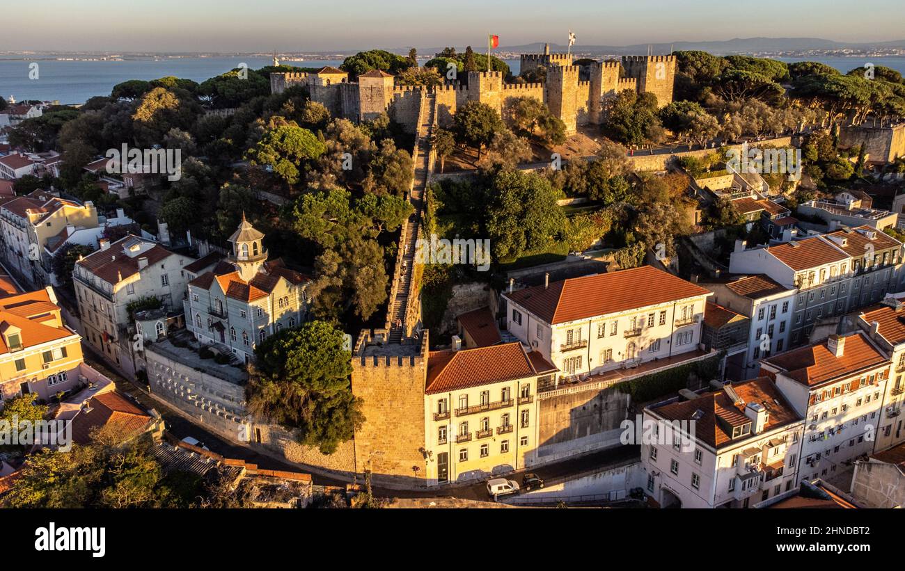 São Jorge Castle or St George's Castle, Lisbon, Portugal Stock Photo