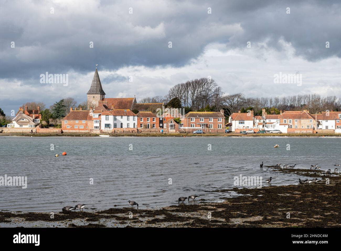 Bosham village, view of the pretty coastal visitor attraction in West Sussex, England, UK, on a February day Stock Photo