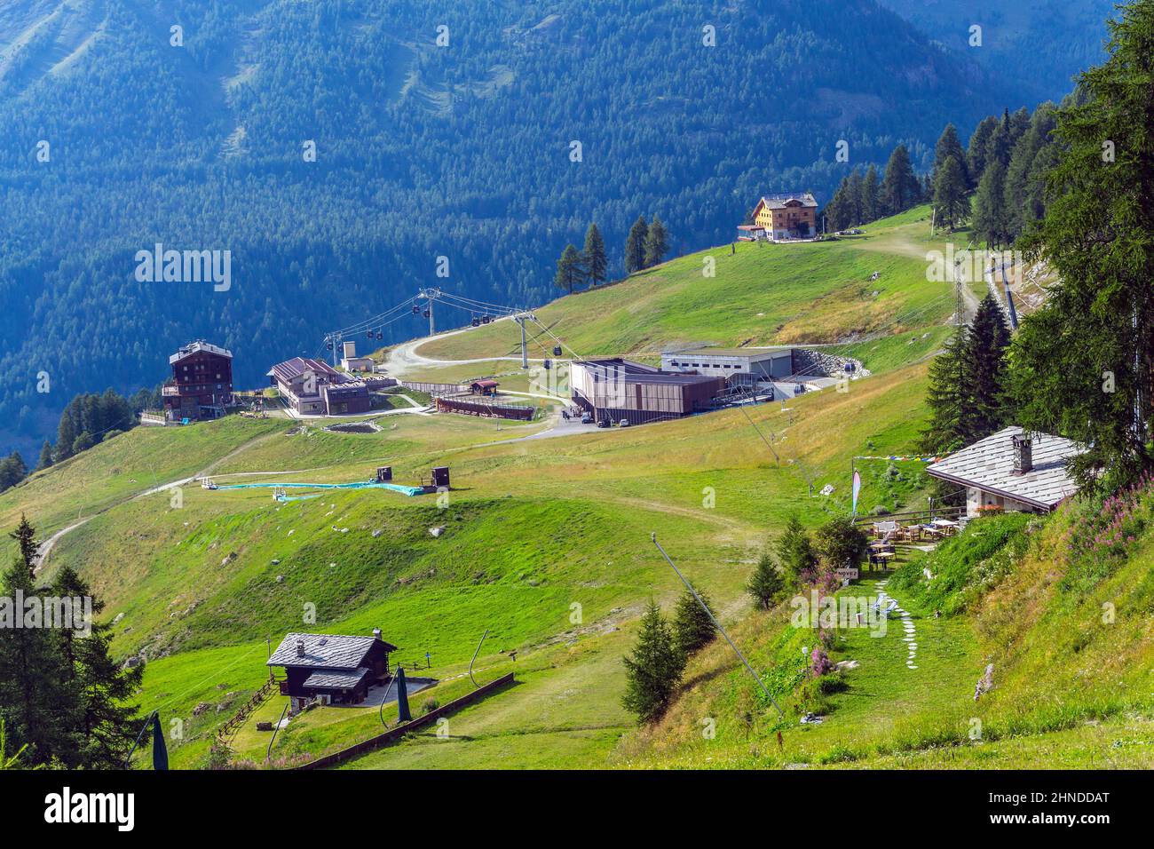 Italy, Aosta Valley, Champoluc, Crest mountain Stock Photo