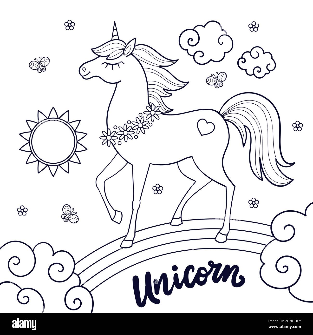 Beautiful Unicorn Art Coloring Design Background, Picture Of Unicorn To  Color, Colorful, Unicorn Background Image And Wallpaper for Free Download