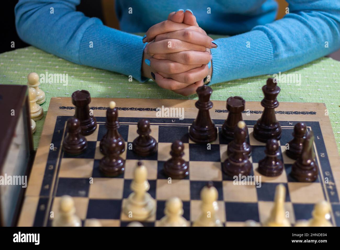 Senior man thinking about his next move in a game of chess Stock Photo by  dmytros9