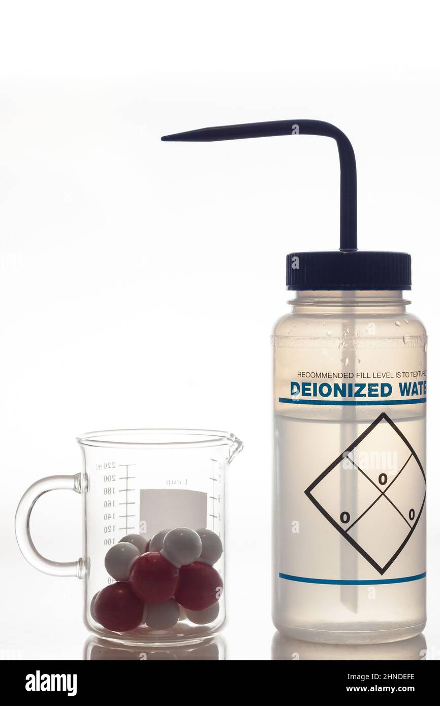 A bottle of deionized water Stock Photo Alamy