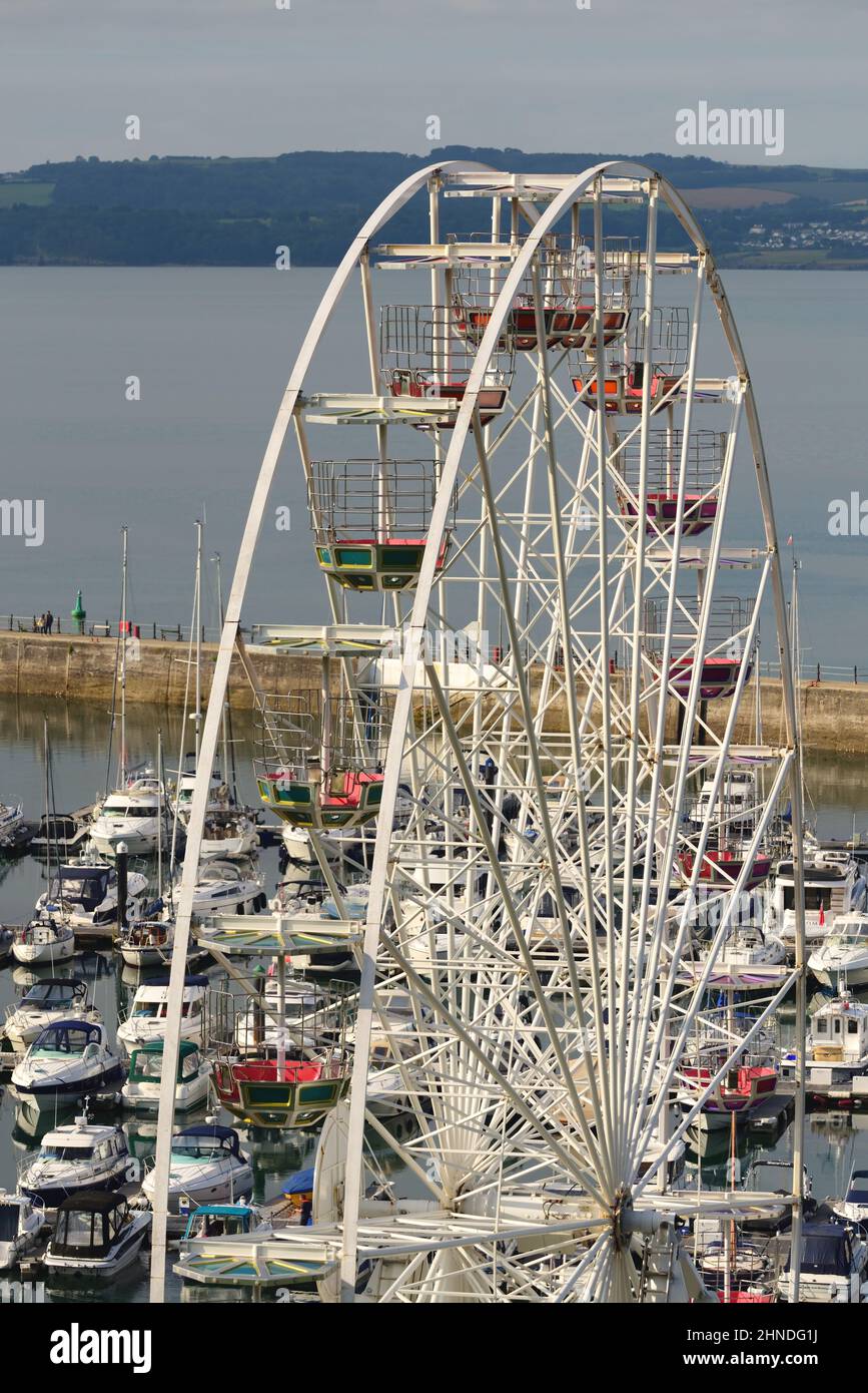 Big wheel above the harbour at Torquay, South Devon Stock Photo - Alamy