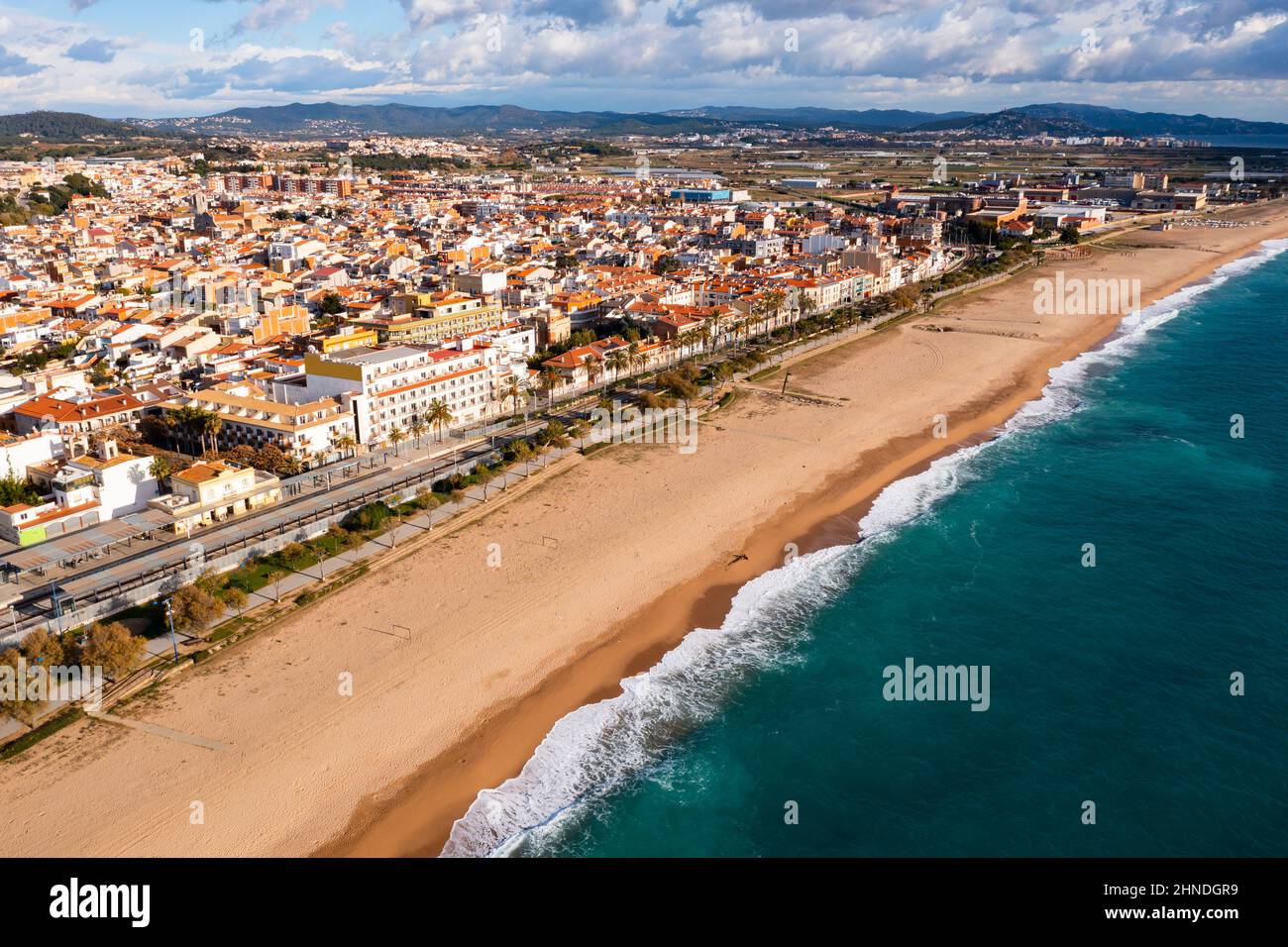 Aerial view of Malgrat de Mar, Spain Stock Photo Alamy