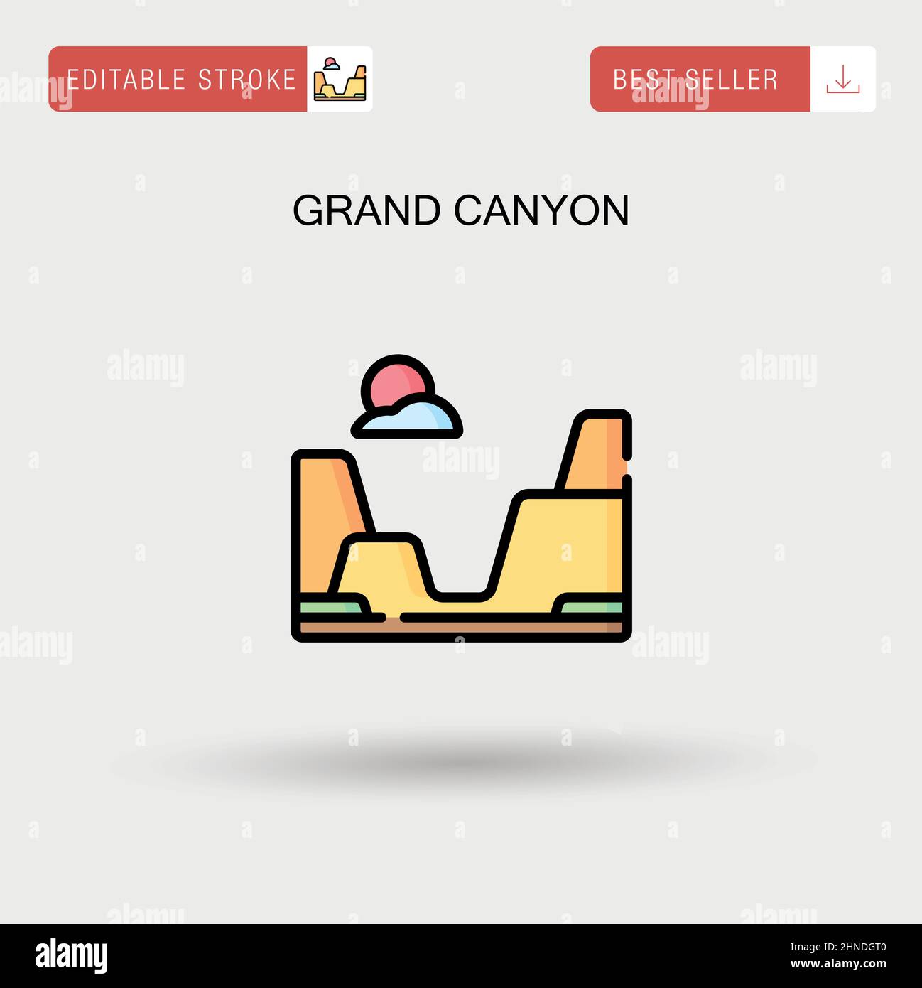 Grand canyon Simple vector icon. Stock Vector