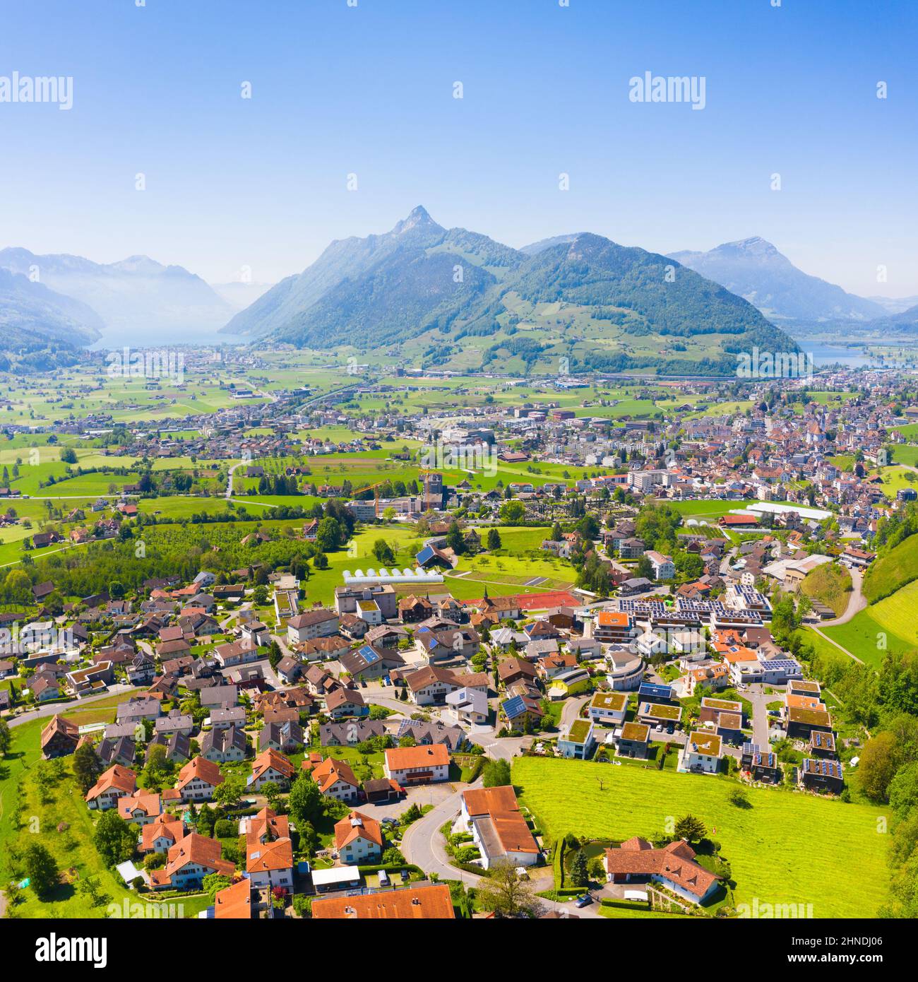 Panorama of the canton Schwyz. Central Switzerland Stock Photo
