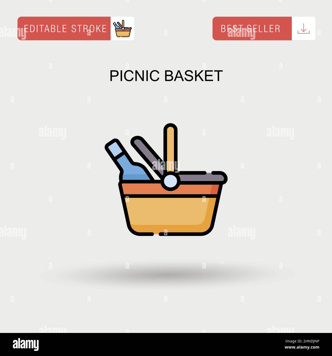 Picnic basket Simple vector icon Stock Vector Image & Art - Alamy