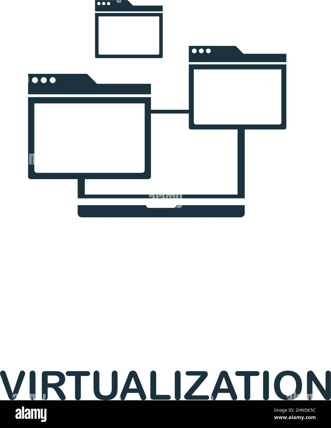 Virtualization icon. Premium style design from web hosting icon collection. Pixel perfect Virtualization icon for web design, apps, software, print Stock Vector